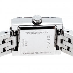 Gucci Black Stainless Steel G-Frame Diamonds 128.5 Women's Wristwatch 14 mm