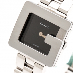 Pre Owned Gucci Black Stainless Steel G 3600L Women's Wristwatch 23 mm