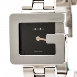 Pre Owned Gucci Black Stainless Steel G 3600L Women's Wristwatch 23 mm