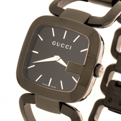 Gucci Black PVD Coated Stainless Steel G Series 125.4 Women's Wristwatch 33 mm
