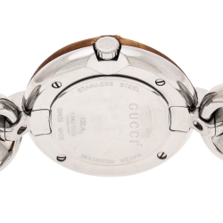 Gucci Silver Stainless Steel Bamboo 132.4 Women's Wristwatch 35 mm