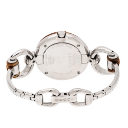 Gucci Silver Stainless Steel Bamboo 132.4 Women's Wristwatch 35 mm
