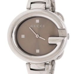 Gucci Metallic Beige Stainless Steel Guccissima 134.3 Women's Wristwatch 36 mm