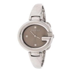 Gucci Metallic Beige Stainless Steel Guccissima 134.3 Women's Wristwatch 36 mm