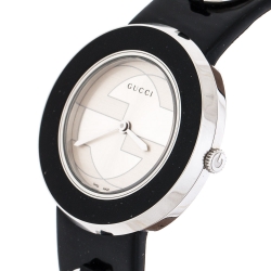 Pre Owned Gucci Silver Stainless Steel U-Play 129.4 Women's Wristwatch 35MM