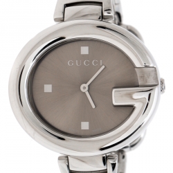 Gucci Metallic Beige Stainless Steel Guccissima 134.3 Women's Wristwatch 36 mm