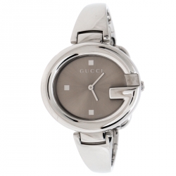 Gucci Metallic Beige Stainless Steel Guccissima 134.3 Women's Wristwatch 36 mm
