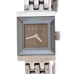 Gucci Brown Stainless Steel G Frame 128.5 Women's Wristwatch 14MM