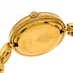 Gucci White Yellow Gold Plated Vintage Interchangeable Bezel 11/12.2 Women's Wristwatch 26 mm