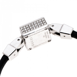 Gucci Silver Stainless Steel Diamonds 102 Women's Wristwatch 14 mm