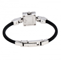 Gucci Silver Stainless Steel Diamonds 102 Women's Wristwatch 14 mm