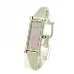 Pre Owned Gucci Pink MOP Stainless Steel 1500L Women's Wristwatch 15MM