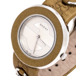 Gucci Silver Stainless Steel U-Play 129.4 Women's Wristwatch 35 mm