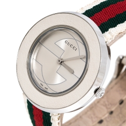 مملوكة مسبقًا Gucci Silver Stainless Steel U-Play 129.4 Women's Wristwatch 35 mm