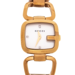 Gucci Mother of Pearl Gold Plated Stainless Steel G Series 125.5 Women's Wristwatch 24 mm