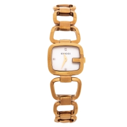 Gucci Mother of Pearl Gold Plated Stainless Steel G Series 125.5 Women's Wristwatch 24 mm