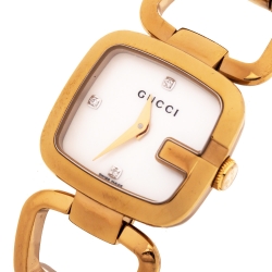 Gucci Mother of Pearl Gold Plated Stainless Steel G Series 125.5 Women's Wristwatch 24 mm
