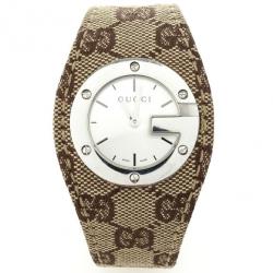 Pre Owned Gucci G Bandeau Fabric Strap Womens Wristwatch 35 MM