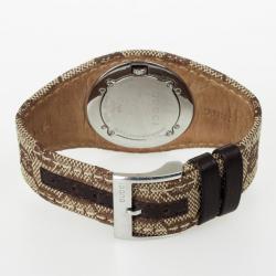 Pre Owned Gucci G Bandeau Fabric Strap Womens Wristwatch 35 MM