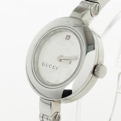Pre Owned Gucci Flower SS Flower Silver Womens Wristwatch 26 MM