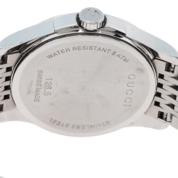 Gucci Silver White Stainless Steel G-Timeless 126.5 Women's Wristwatch 27 mm
