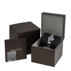 Pre Owned Gucci Grey Stainless Steel G-Timeless 126.4 Women's Wristwatch 27 mm