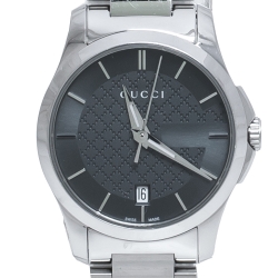 Pre Owned Gucci Grey Stainless Steel G-Timeless 126.4 Women's Wristwatch 27 mm