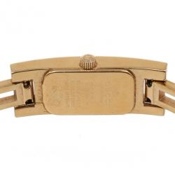 Gucci Yellow Gold Plated Stainless Steel 3900L Womens Wristwatch 34 MM