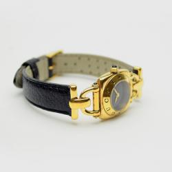 Gucci SS Leather Womens Wristwatch 21 MM