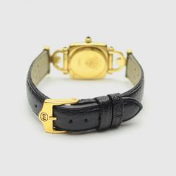 Gucci SS Leather Womens Wristwatch 21 MM