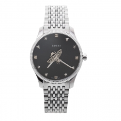 Gucci Black Stainless Steel G-Timeless YA1264154 Women's Wristwatch 36 mm 