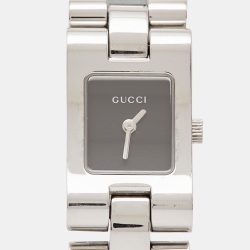 Pre Owned Gucci Black Stainless Steel 2305L Women's Wristwatch 17 mm