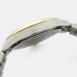 Pre Owned Gucci Mother of Pearl Diamond Two Tone Stainless Steel G-Timeless YA126513  Women's Wristwatch 27 mm