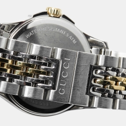 Pre Owned Gucci Mother of Pearl Diamond Two Tone Stainless Steel G-Timeless YA126513  Women's Wristwatch 27 mm