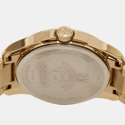 Gucci Silver Gold Plated Stainless Steel G-Timeless YA126576 Women's Wristwatch 27 mm