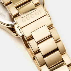 Gucci Silver Gold Plated Stainless Steel G-Timeless YA126576 Women's Wristwatch 27 mm