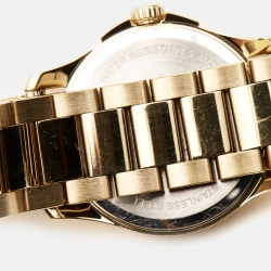 Gucci Silver Gold Plated Stainless Steel G-Timeless YA126576 Women's Wristwatch 27 mm