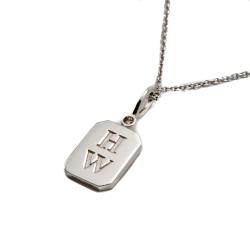 Pre Owned Harry Winston Platinium H W Logo Charm 49 Diamonds Necklace