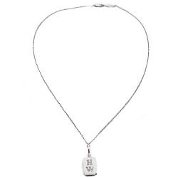Pre Owned Harry Winston Platinium H W Logo Charm 49 Diamonds Necklace