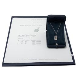 Pre Owned Harry Winston Platinium H W Logo Charm 49 Diamonds Necklace