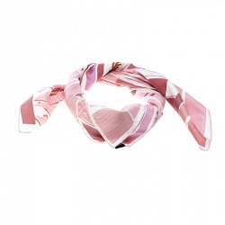 Pre Owned Hermes Pink Sea Surf and Sun Silk Twill Square Scarf