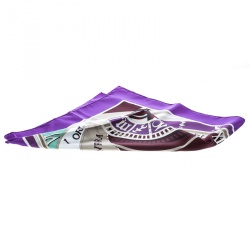 Pre Owned Hermes Mecanique Du Temps Ultra Violet Printed Silk Square Scarf