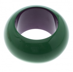 Pre Owned Hermes Green & Purple Dune Bois Laqué Wide Bangle Bracelet