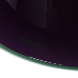 Pre Owned Hermes Green & Purple Dune Bois Laqué Wide Bangle Bracelet