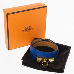 مملوكة مسبقًا Hermes Electric Blue Swift Rivale Double Tour Small Bracelet  