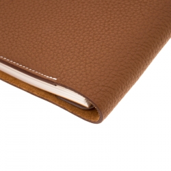 Pre Owned Hermes Gold Togo Leather Small Ulysee Agenda Cover