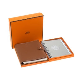 Pre Owned Hermes Gold Togo Leather Small Ulysee Agenda Cover
