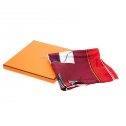 Pre Owned Hermes Multicolor Les Voitures A Transformation Printed Silk Square Scarf