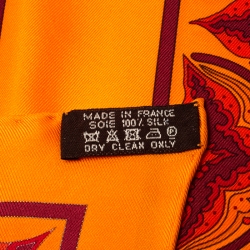 Pre Owned Hermes Orange Silk Carre Ciels Byzantins Square Scarf