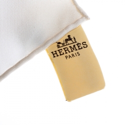 Pre Owned Hermes White Cheval Fusion Printed Silk Scarf